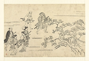 Five noblemen servant way picnic View cherry blossoms Five noblemen servant way picnic View cherry blossoms
