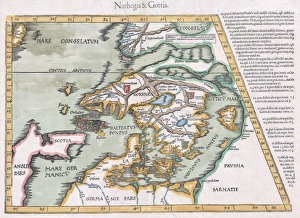 Old Antique View Gallery: Norbegia and Gottia, topography, cartography, geography, land, illustration, geographic