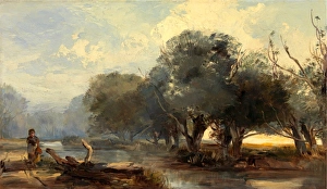 On the Norfolk Broads, Henry Bright, 1814-1873, British On the Norfolk Broads, Henry Bright, 1814-1873, British