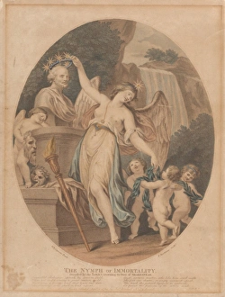 Nymph Immortality Attended Loves Crowning Bust Nymph Immortality Attended Loves Crowning Bust