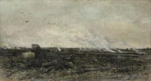 October Vast landscape fields field fires Oxen October Vast landscape fields field fires Oxen