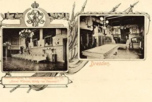 Officers Mess Gallery: Officers mess Dresden Multiview postcards Billiards