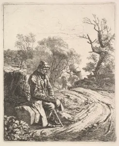 Old Man Sitting Roadside 1818 Etching second state Old Man Sitting Roadside 1818 Etching second state