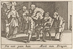 Old men are carried, Pieter Hendricksz. Schut, Claes Jansz. Visscher (II), 1628 - 1650 Old men are carried, Pieter Hendricksz. Schut, Claes Jansz. Visscher (II), 1628 - 1650