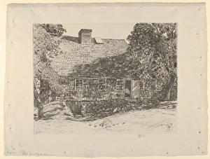 Old Mulford House Easthampton 1926 Etching Plate Old Mulford House Easthampton 1926 Etching Plate