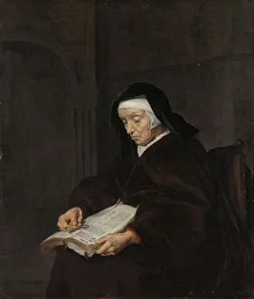Old Woman Meditating old woman reads sitting Old Woman Meditating old woman reads sitting