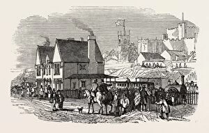 June Collection: Opening of the Lancaster and Carlisle Railway: Lancaster Station, Uk, 1846