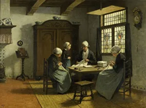 Orphanage Katwijk-Binnen orphanage Interior orphan girls working Orphanage Katwijk-Binnen orphanage Interior orphan girls working