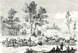 Otto von Guericke conducts the experiment of the Magdeburg hemispheres with 24 horses Otto von Guericke conducts the experiment of the Magdeburg hemispheres with 24 horses