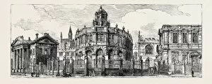 Broad Street Gallery: Oxford: the Old Ashmolean, the Sheldonian Theatre, from Broad Street