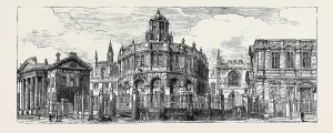 Broad Street Gallery: Oxford: the Old Ashmolean, the Sheldonian Theatre, from Broad Street