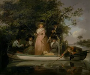 A Party Angling, George Morland, 1763-1804, British A Party Angling, George Morland, 1763-1804, British