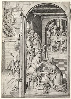 Passion Christ Washing Feet Disciples Israhel van Meckenem Passion Christ Washing Feet Disciples Israhel van Meckenem