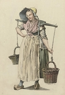 Peasant Woman with two baskets on a yoke, Mathias de Sallieth, Jacob Perkois, Johannes Peasant Woman with two baskets on a yoke, Mathias de Sallieth, Jacob Perkois, Johannes