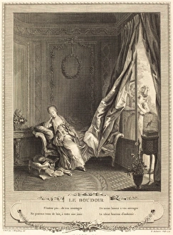 Pierre Maleuvre after Sigmund Freudenberger (French, 1740 - 1803), Le boudoir, etching Pierre Maleuvre after Sigmund Freudenberger (French, 1740 - 1803), Le boudoir, etching