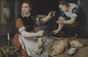 Pieter Aertsen Two Women Cooking Kitchen scene Pieter Aertsen Two Women Cooking Kitchen scene