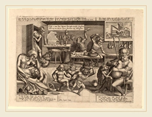 Pieter Balten (Flemish, active 1540-1598), The Dissolute Household, engraving Pieter Balten (Flemish, active 1540-1598), The Dissolute Household, engraving