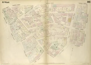 Pearl Street Gallery: Plate 10: Map bounded by Nassau Street, Roosevelt Street, Oak Street, Oak Street
