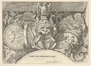 Plate 4 trophies Roman arms decorations windows Plate 4 trophies Roman arms decorations windows