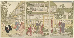 Playing blind man View Kankanro teahouse different courtesans Playing blind man View Kankanro teahouse different courtesans