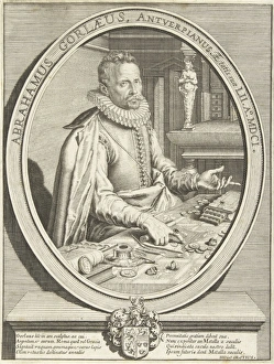 Portrait of Abraham Gorlaeus at the age of 52, print maker: Anonymous, Jacob de Gheyn II Portrait of Abraham Gorlaeus at the age of 52, print maker: Anonymous, Jacob de Gheyn II
