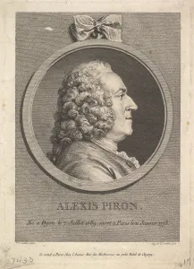 Portrait Alexis Piron 1776 Etching engraving Portrait Alexis Piron 1776 Etching engraving