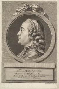 Portrait Charles Gauzargues 1767 Etching engraving Portrait Charles Gauzargues 1767 Etching engraving
