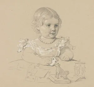 Portrait Child 1800s Henri Lehmann French 1814-1882 Portrait Child 1800s Henri Lehmann French 1814-1882