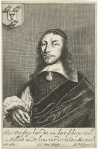 Portrait Dortse poet Cornelis van Overstege, Dordrecht, The Netherlands, he is depicted Portrait Dortse poet Cornelis van Overstege, Dordrecht, The Netherlands, he is depicted