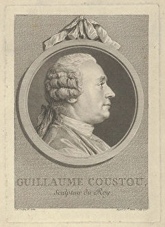 Portrait Guillaume Coustou 1770 Etching engraving Portrait Guillaume Coustou 1770 Etching engraving