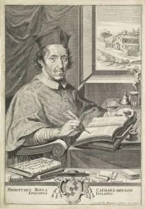 Portrait Hieronymus Rocca bishop Ischia sitting Portrait Hieronymus Rocca bishop Ischia sitting
