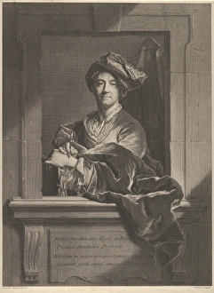 Portrait Hyacinthe Rigaud 1721 Engraving Sheet Portrait Hyacinthe Rigaud 1721 Engraving Sheet