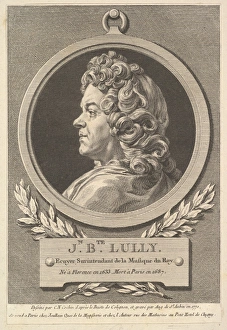 Portrait Jean-Baptiste Lully 1770 Etching engraving Portrait Jean-Baptiste Lully 1770 Etching engraving