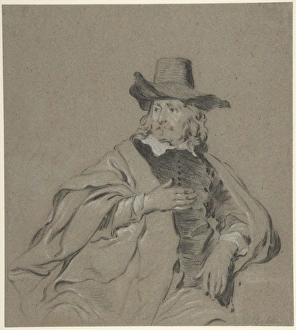 Portrait Man 17th century Black chalk heightened Portrait Man 17th century Black chalk heightened
