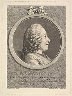 Portrait Pierre-Jean Mariette 1765 Etching engraving Portrait Pierre-Jean Mariette 1765 Etching engraving