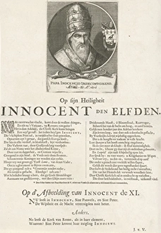 Portrait of Pope Innocent XI, Pieter Nolpe, Monogrammist JVV, 1676 Portrait of Pope Innocent XI, Pieter Nolpe, Monogrammist JVV, 1676