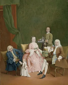 Portrait Venetian Family Manservant Serving Coffee Portrait Venetian Family Manservant Serving Coffee