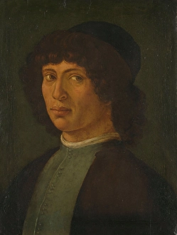 Portrait Young Man Bust left black cap head Fake Portrait Young Man Bust left black cap head Fake