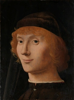 Portrait Young Man ca 1470 Oil wood 10 5/8 x 8 1/8 Portrait Young Man ca 1470 Oil wood 10 5/8 x 8 1/8