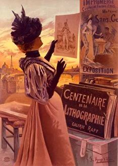 Fin De Siecle Gallery: Poster for l Exposition du Centenaire de la Lithographie. D Alesi, F. Hugo