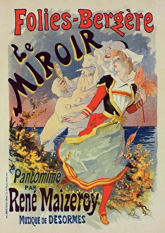 Poster for les Folies-Bergere Le Miroir. Cheret, Jules, 1836-1932, French painter Poster for les Folies-Bergere Le Miroir. Cheret, Jules, 1836-1932, French painter