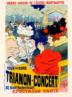 Poster for Trianon-Concert. Georges Meunier, 1869-1942, Renowned poster artist, influenced Poster for Trianon-Concert. Georges Meunier, 1869-1942, Renowned poster artist, influenced