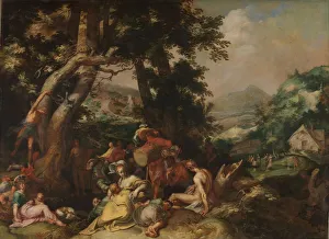 Preaching Saint John Baptist St John Mountainous landscape Preaching Saint John Baptist St John Mountainous landscape