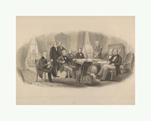 President Lincoln Cabinet ca 1861 Pen ink brush President Lincoln Cabinet ca 1861 Pen ink brush