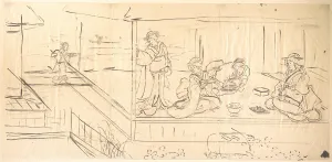 Print Edo period 1615-1868 Japan Preliminary sketch Print Edo period 1615-1868 Japan Preliminary sketch