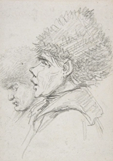 Profile two soldiers wearing fur caps ca 1794 Profile two soldiers wearing fur caps ca 1794