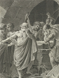 Pythagoras discovered the size ratio in the drawing, Lambertus Antonius Claessens, 1803 Pythagoras discovered the size ratio in the drawing, Lambertus Antonius Claessens, 1803