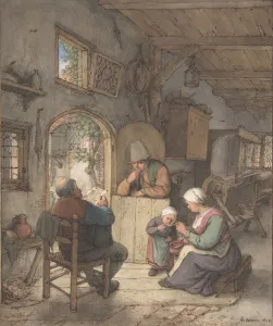 Reading News Weavers Cottage 1673 Pen brown ink Reading News Weavers Cottage 1673 Pen brown ink