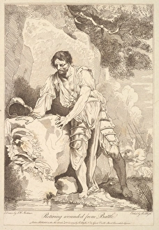 Retiring Wounded Battle November 15 1779 Etching Retiring Wounded Battle November 15 1779 Etching