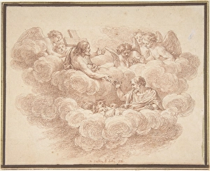 Risen Christ Appearing Souls Purgatory 1782 Red chalk Risen Christ Appearing Souls Purgatory 1782 Red chalk